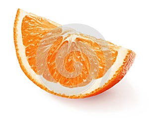 Juicy fresh orange slice with peel