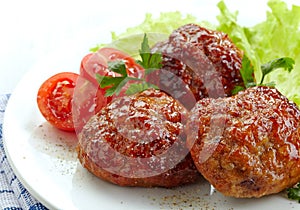 Juicy fried meat cutlets