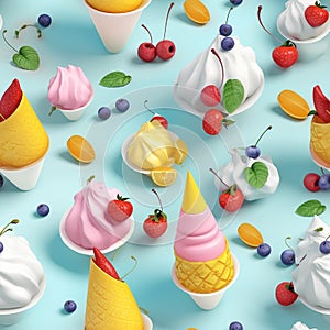 juicy fruit mix, seamless pattern