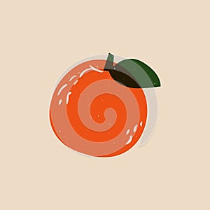 Juicy fruit sketch risograph. Abstract natural peach apricot nectarine sign linocut print effect. Vector illustration