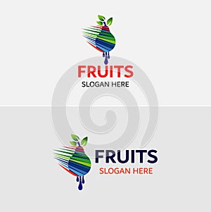 Juicy Fruit Vector Logo Template