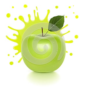 Juicy Green Apple with a Splash of Juice