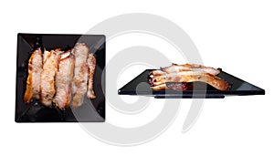 Juicy grilled pork neck and spicy Thai style sauce isolated on white background. Thai food