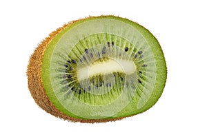 Juicy Kiwi fruit Actinidia deliciosa isolated on white backgro
