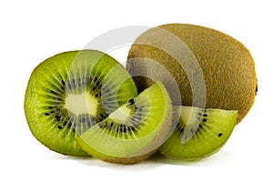 Juicy kiwi fruit isolated on white background.