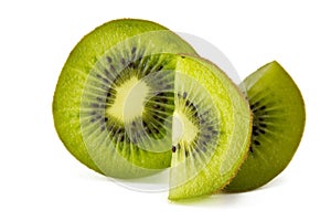 Juicy kiwi fruit isolated on white background.