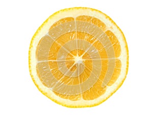 Lemon slice on white