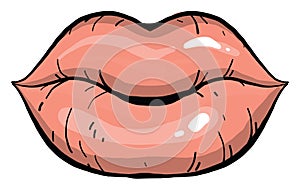 Juicy lips, illustration, vector