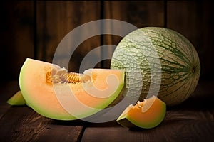 Juicy melon fruit. Generate Ai