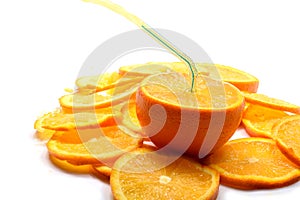 Juicy orange pouring jet of juice