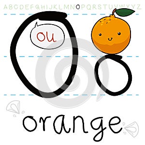 Juicy Orange ready for Grammar Learning, Vector Illustration