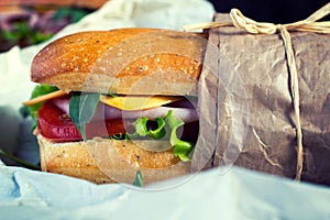 Juicy panini sandwich