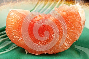 A juicy pink grapefruit sections.