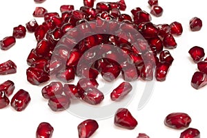 Juicy pomegranate on a white