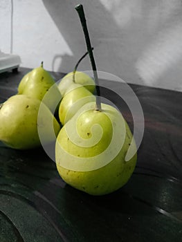 Juicy Pyrus or pear fruits