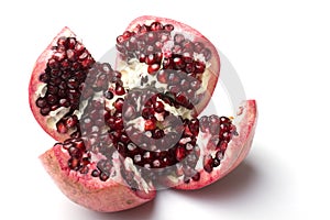 Juicy ripe fresh pomegranate fruit cut opened