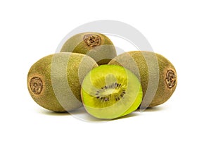 Juicy, ripe kiwi fruit on white background