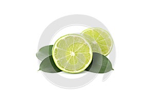 Juicy ripe limes isolated on background