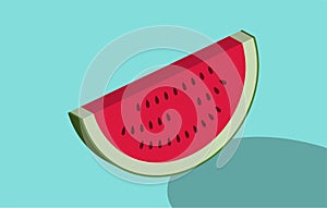 Juicy ripe slice of watermelon with seeds