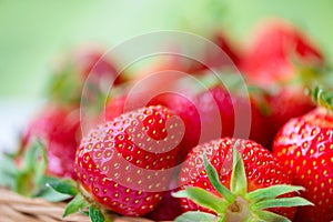 Juicy ripe strawberries in basket