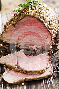 Juicy roast beef