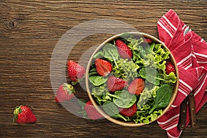 Juicy Salad with strawberry fruit