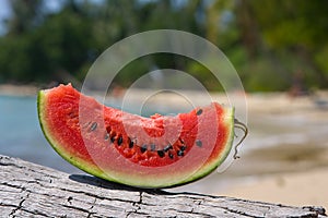 Juicy slice of watermelon