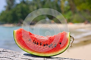 Juicy slice of watermelon