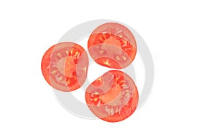 Juicy sliced tomato.