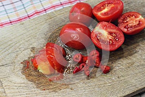 Juicy sliced tomatoes