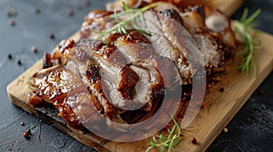Juicy and smoky slices of roast pork cooked over an open fire until theyre crispy on the outside and irresistibly tender photo