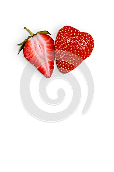 Juicy strawberries on a white background