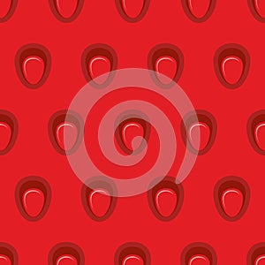 Juicy Strawberry seamless pattern. Vector texture of ripe strawb