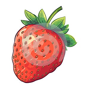 Juicy strawberry, white backgrop
