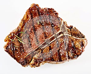 Juicy thick grilled T-bone beef steak