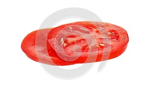 Juicy tomato slices isolated on white. Sandwich ingredient