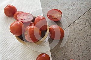 Juicy tomatoes in a bowl