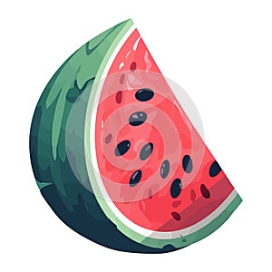 Juicy watermelon slice, summer refreshment snack