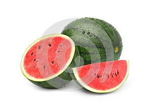 Juicy watermelon with sliced and water drops