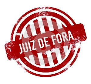 Juiz De Fora - Red grunge button, stamp photo