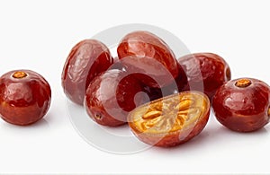 jujube or chinese date, cut out on white background