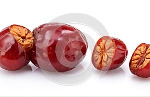 jujube or chinese date on white background