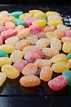 jujubes, gummy type of candy confectionery