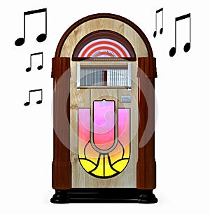 Juke box isolated white background photo