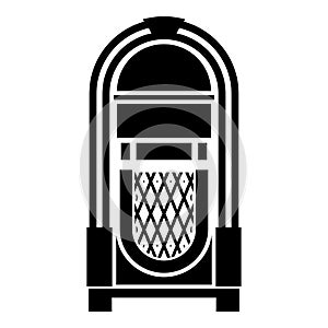 Jukebox Juke box automated retro music concept vintage playing device icon black color vector illustration flat style image