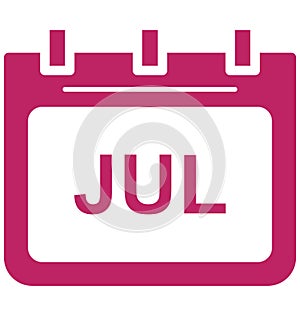Jul, july Special Event day Vector icon that can be easily modified or edit.