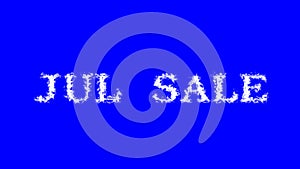 Jul Sale cloud text effect blue isolated background