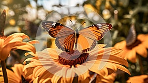 Julia butterfly on sunflower