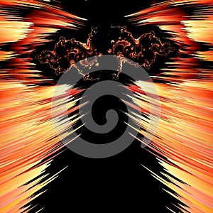 Julia set type fractal patterns and designs from exploding red-hot lava