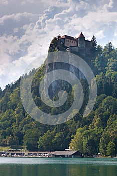 Julian Alps Lake in Bled in Slovenia photo